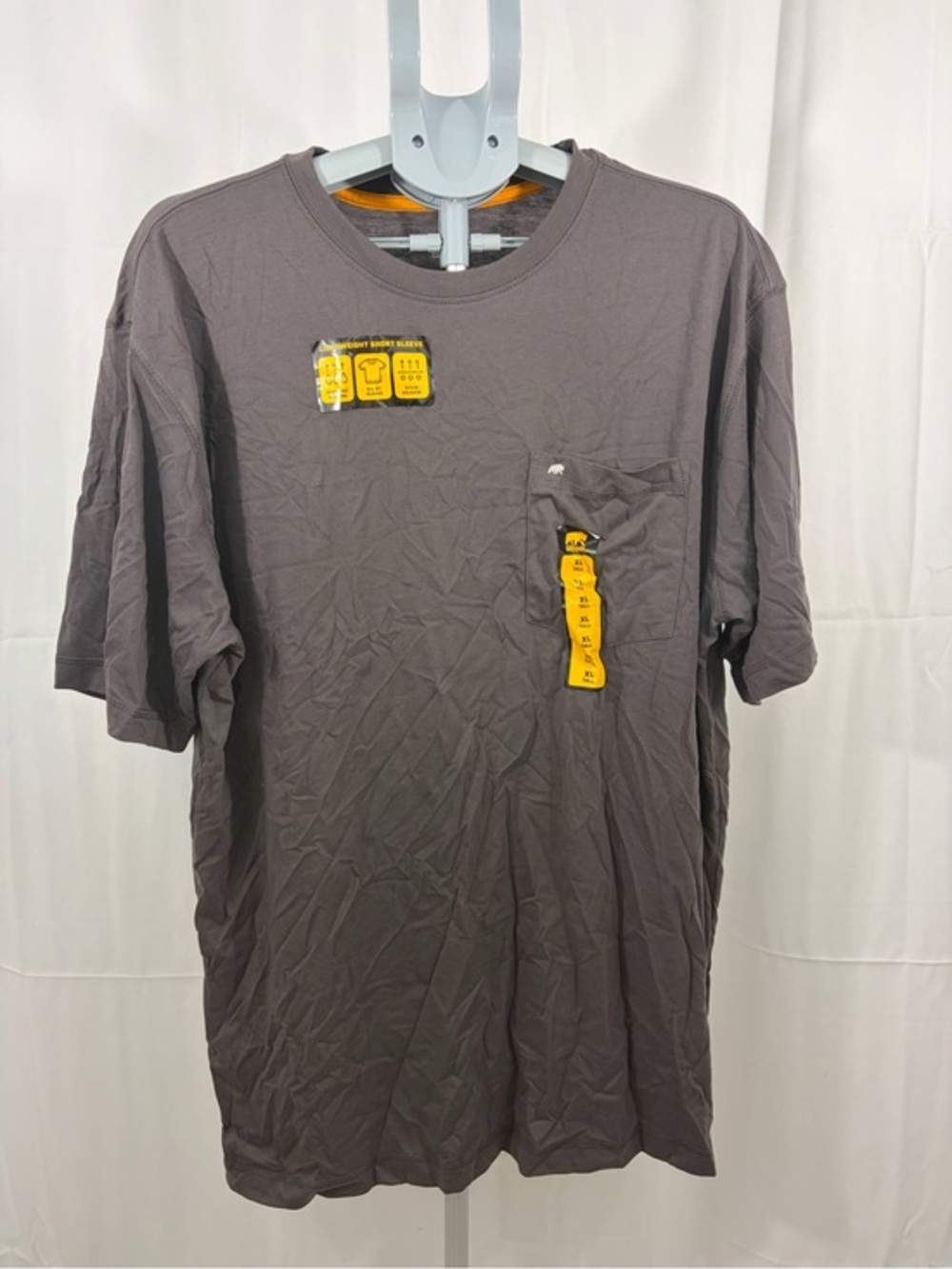 NWT Berne Men's Size XLT Very Soft Gray Crewneck Short Sleeve Pocket Tee